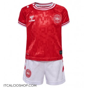 Danimarca Prima Maglia Bambino Europei 2024 Manica Corta (+ Pantaloni corti)